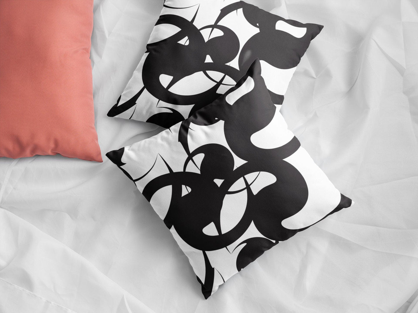 Abstract Pillow Cover - Black and White