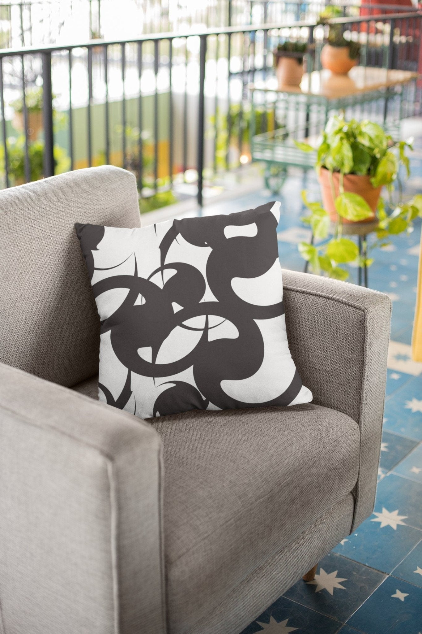 Abstract Pillow Cover - Black and White