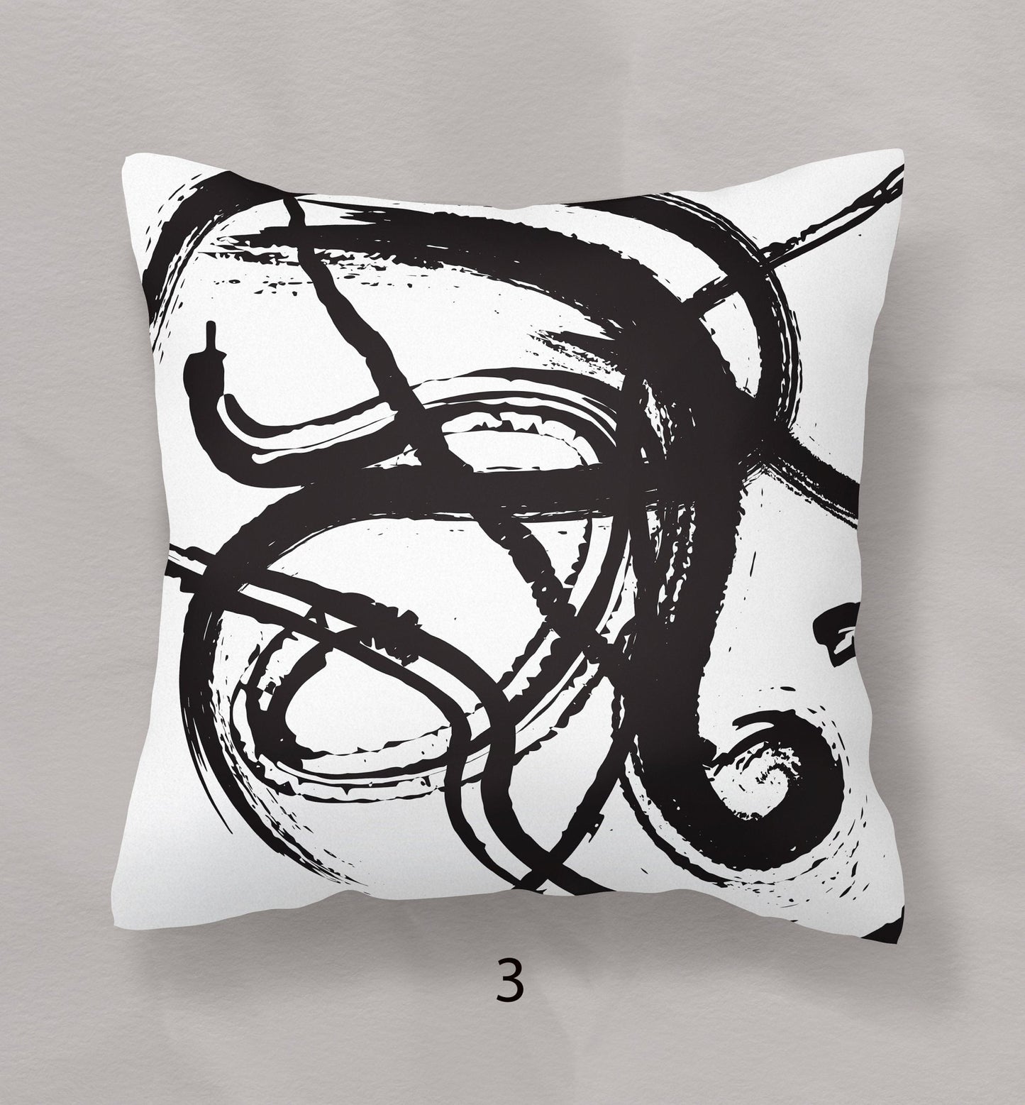 Black and White Pillow Covers - Modern Abstract