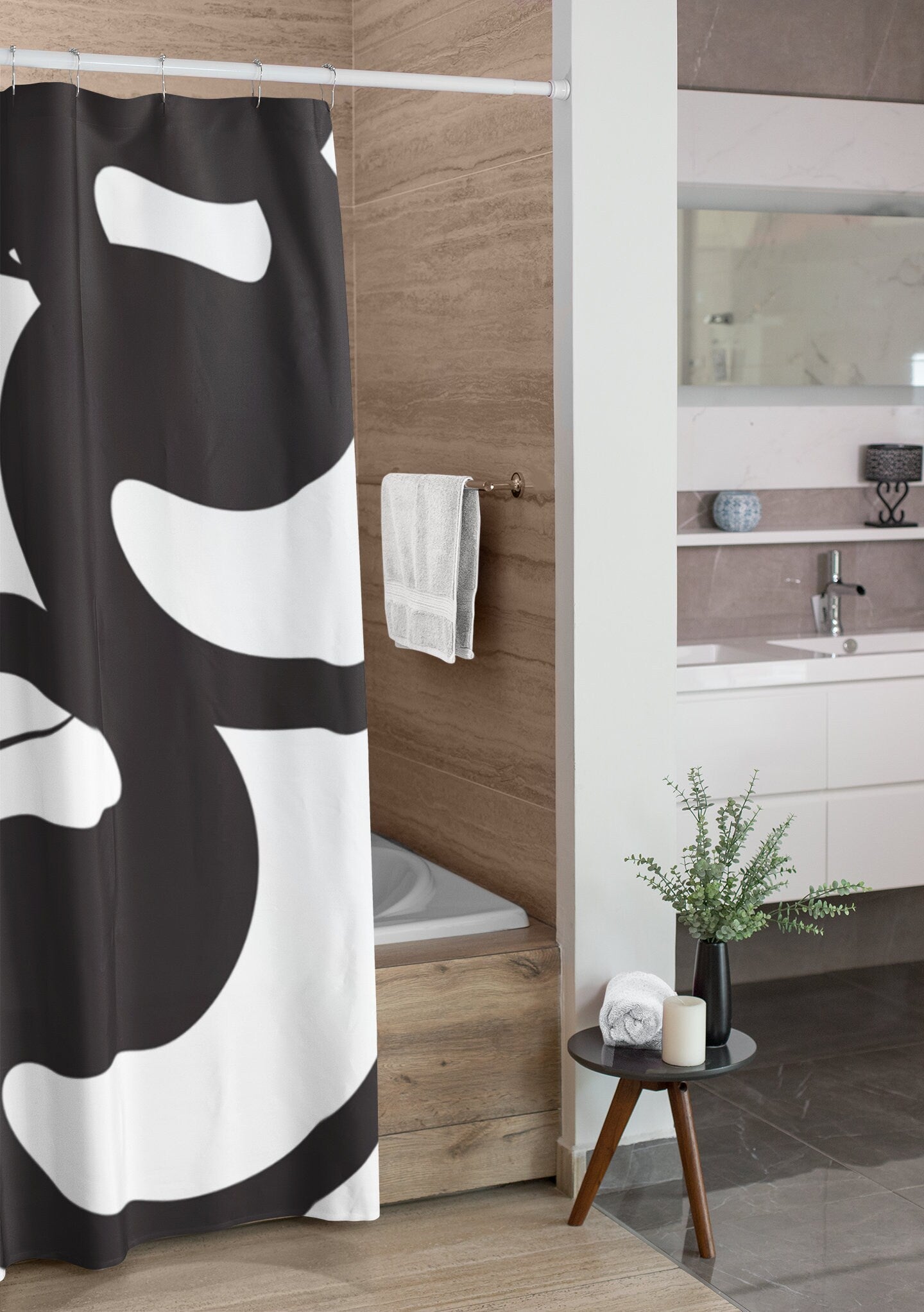 Black and White Shower Curtain