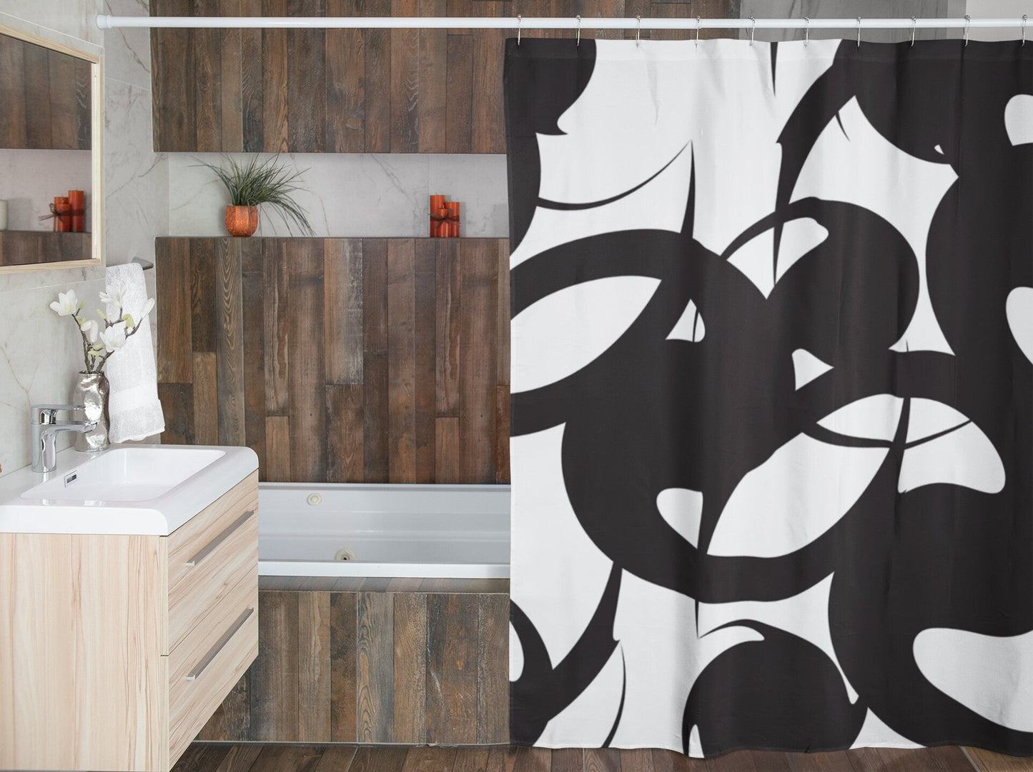 Black and White Shower Curtain