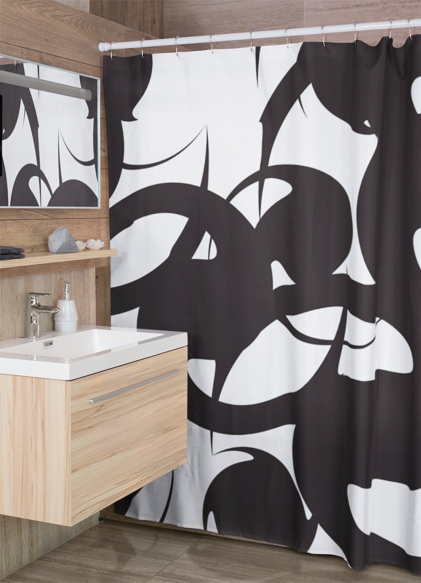 Black and White Shower Curtain