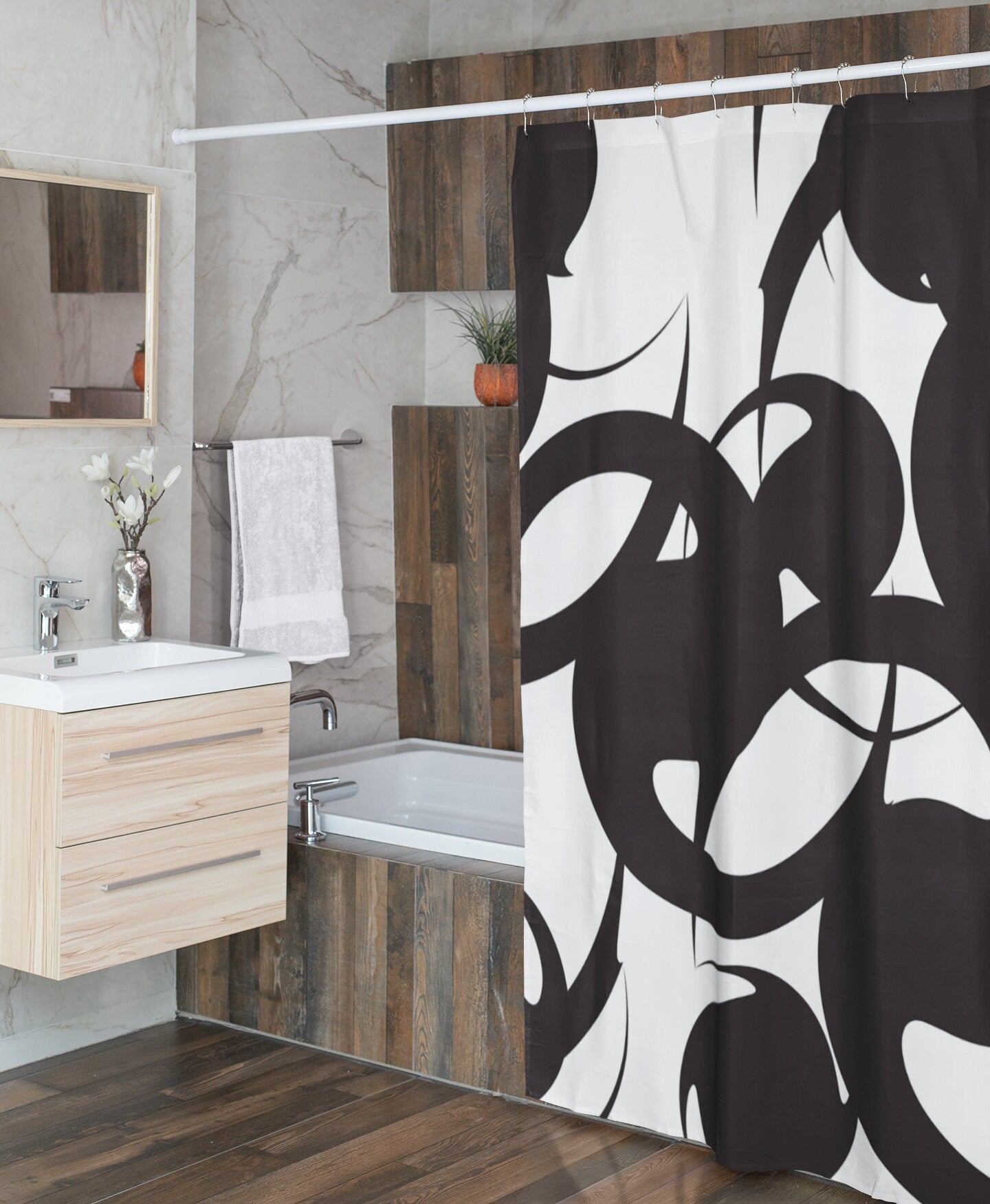 Black and White Shower Curtain