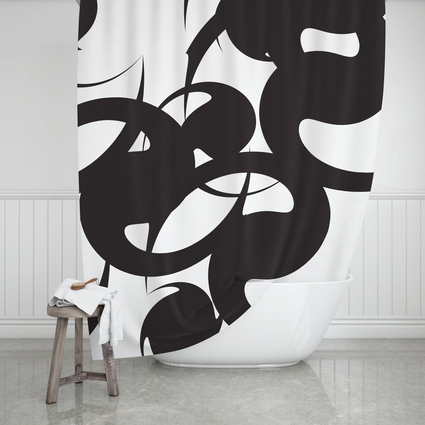 Black and White Shower Curtain