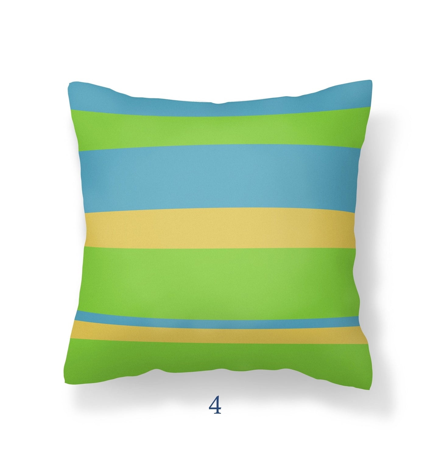 Blue and Green Striped Outdoor Pillows - Mix and Match