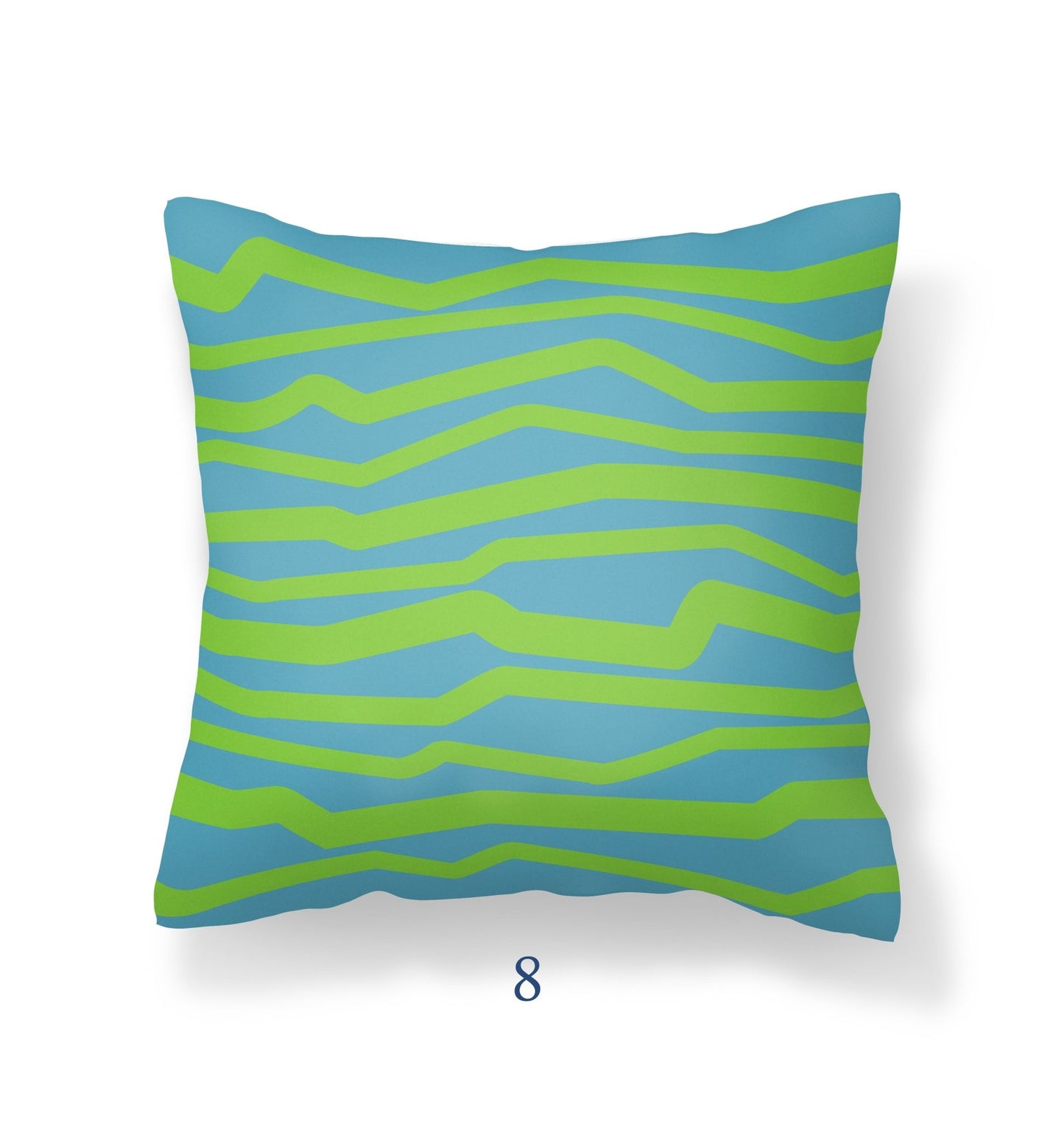 Blue and Green Striped Outdoor Pillows - Mix and Match