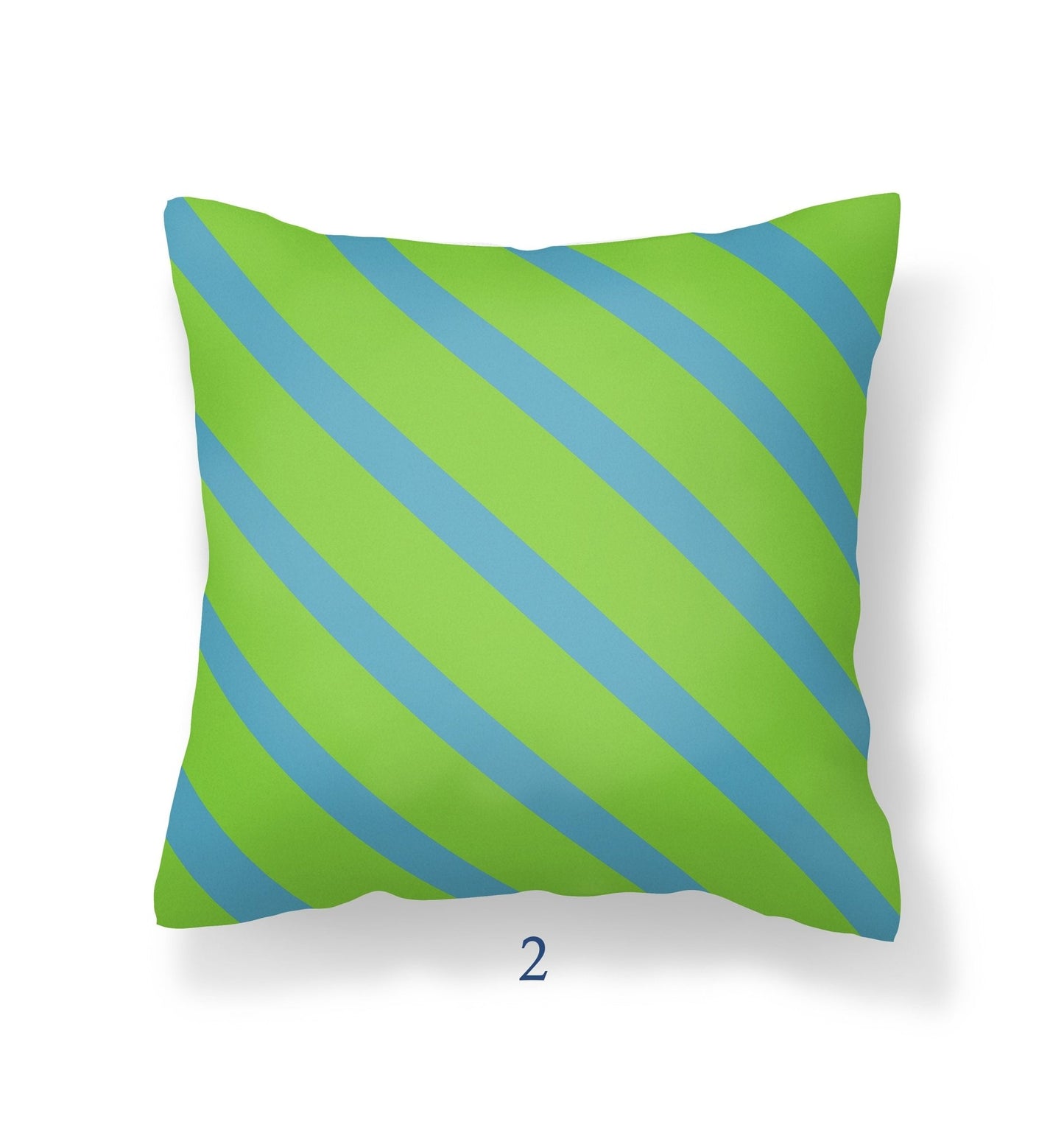 Blue and Green Striped Outdoor Pillows - Mix and Match