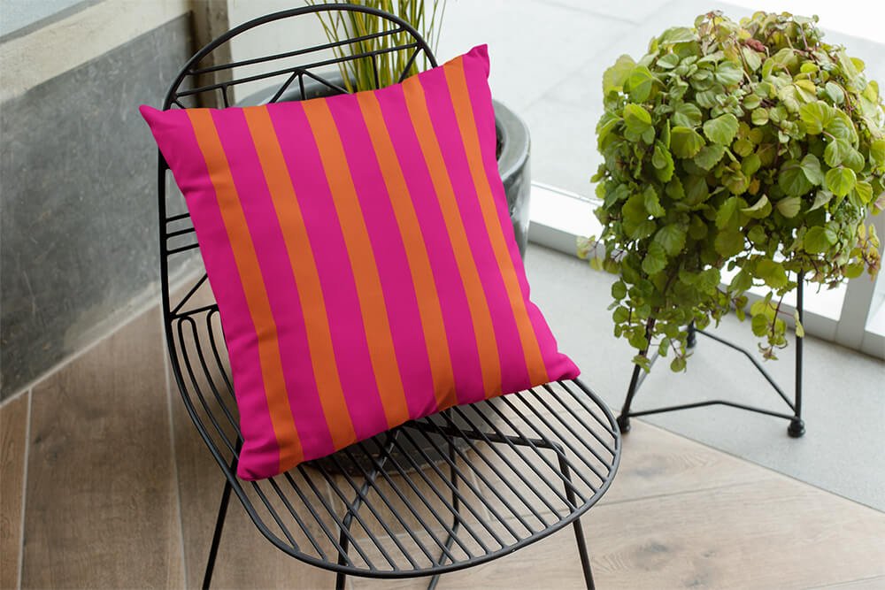 Pink and Orange Pillow Cover
