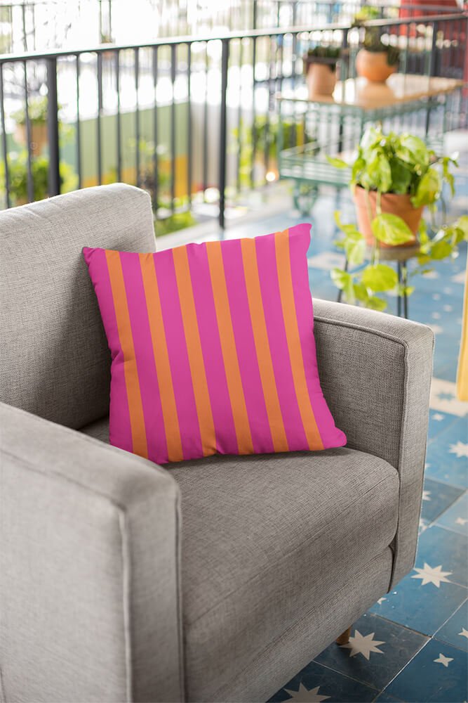Pink and Orange Pillow Cover