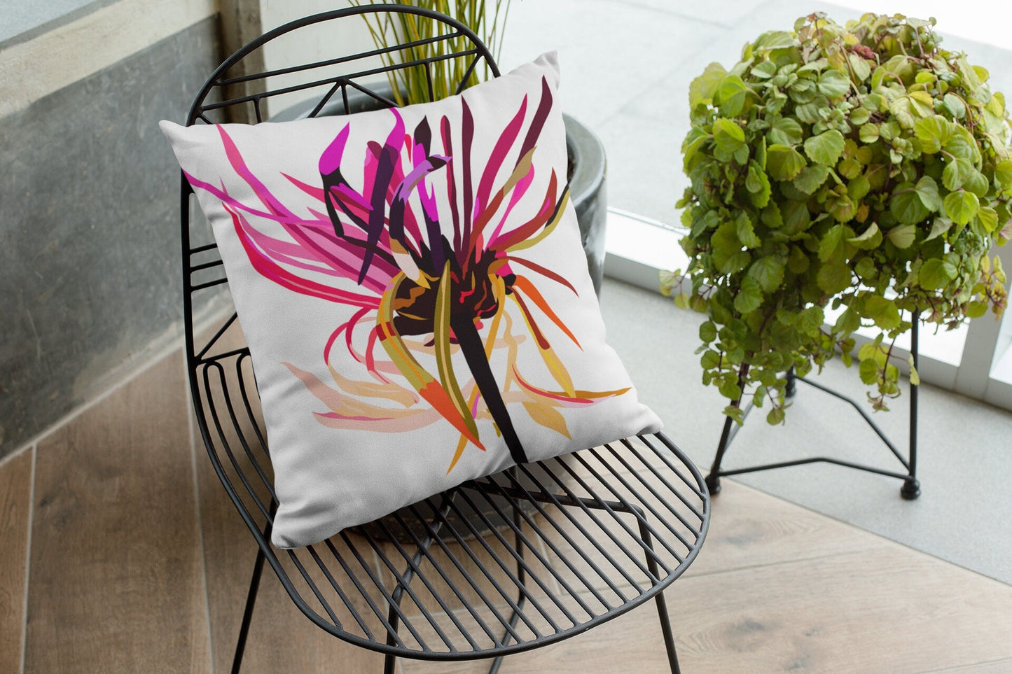 Pink Wildflower Pillow Cover