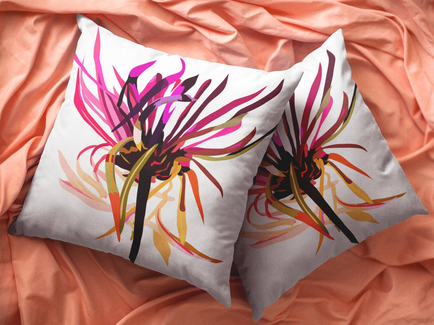 Pink Wildflower Pillow Cover