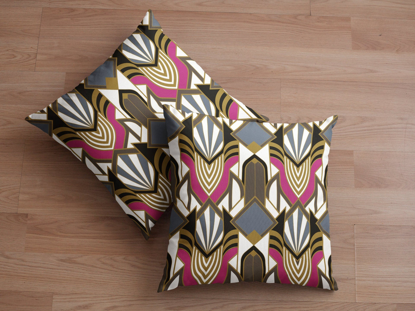 Retro Art Deco Throw Pillow Cover