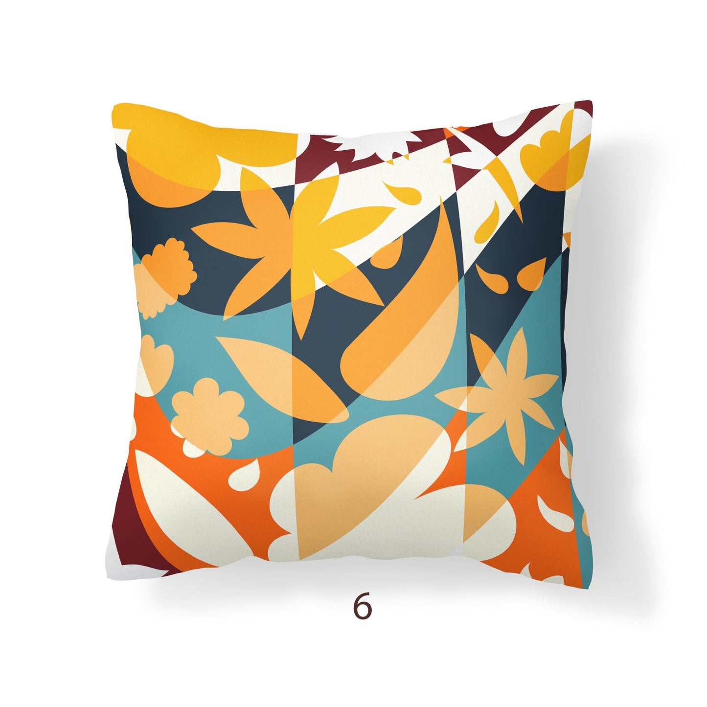 Yellow and Blue Outdoor Pillow