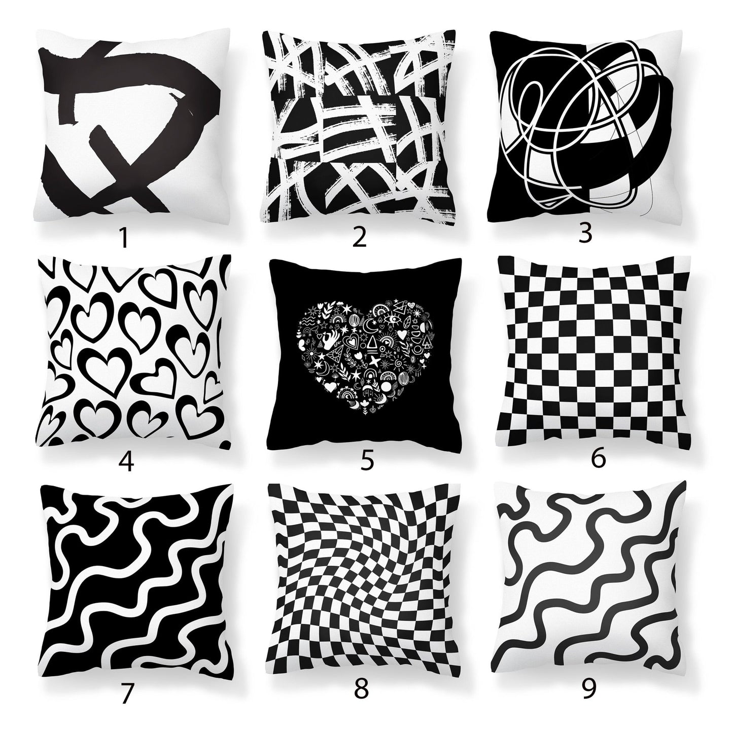 Aesthetic Pillows Black and White