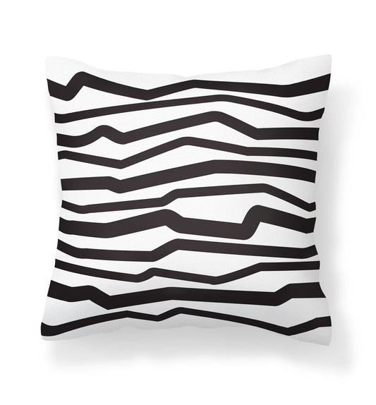 Black and White Zigzag Pillow Cover - Throw Pillows