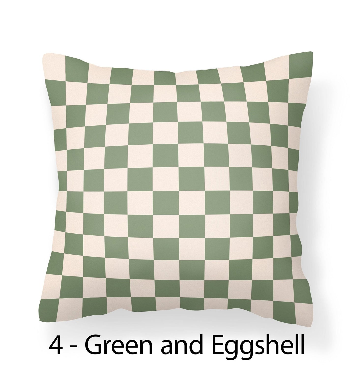 Checked Pillow Covers - Black, White, Green, Coral, Tan and Pink