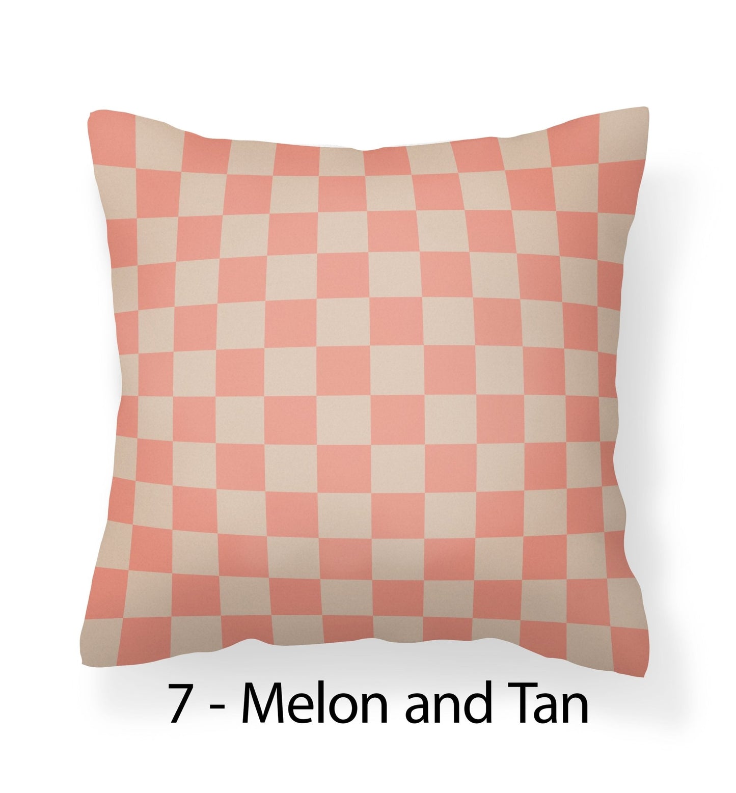 Checked Pillow Covers - Black, White, Green, Coral, Tan and Pink