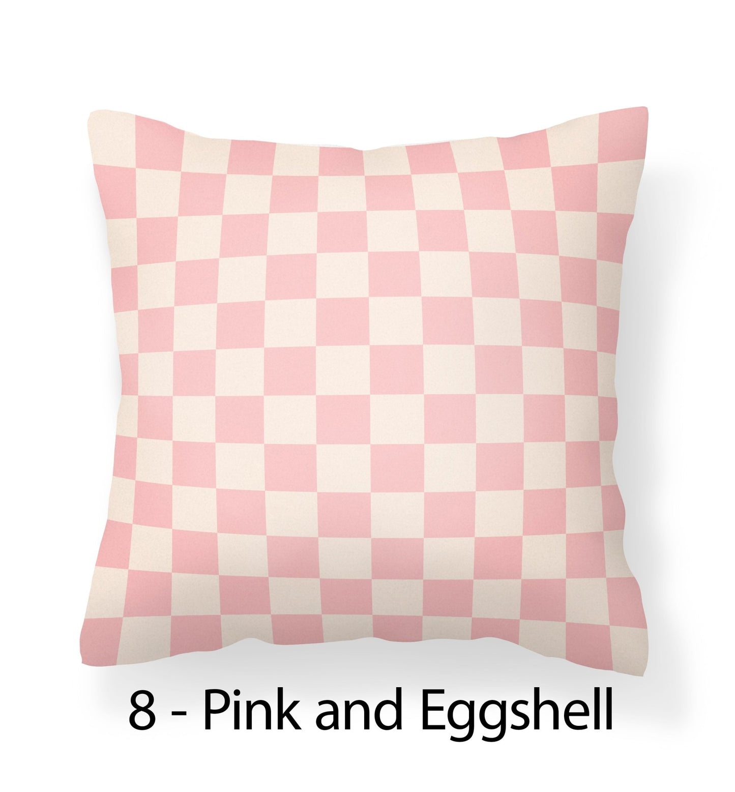 Checked Pillow Covers - Black, White, Green, Coral, Tan and Pink