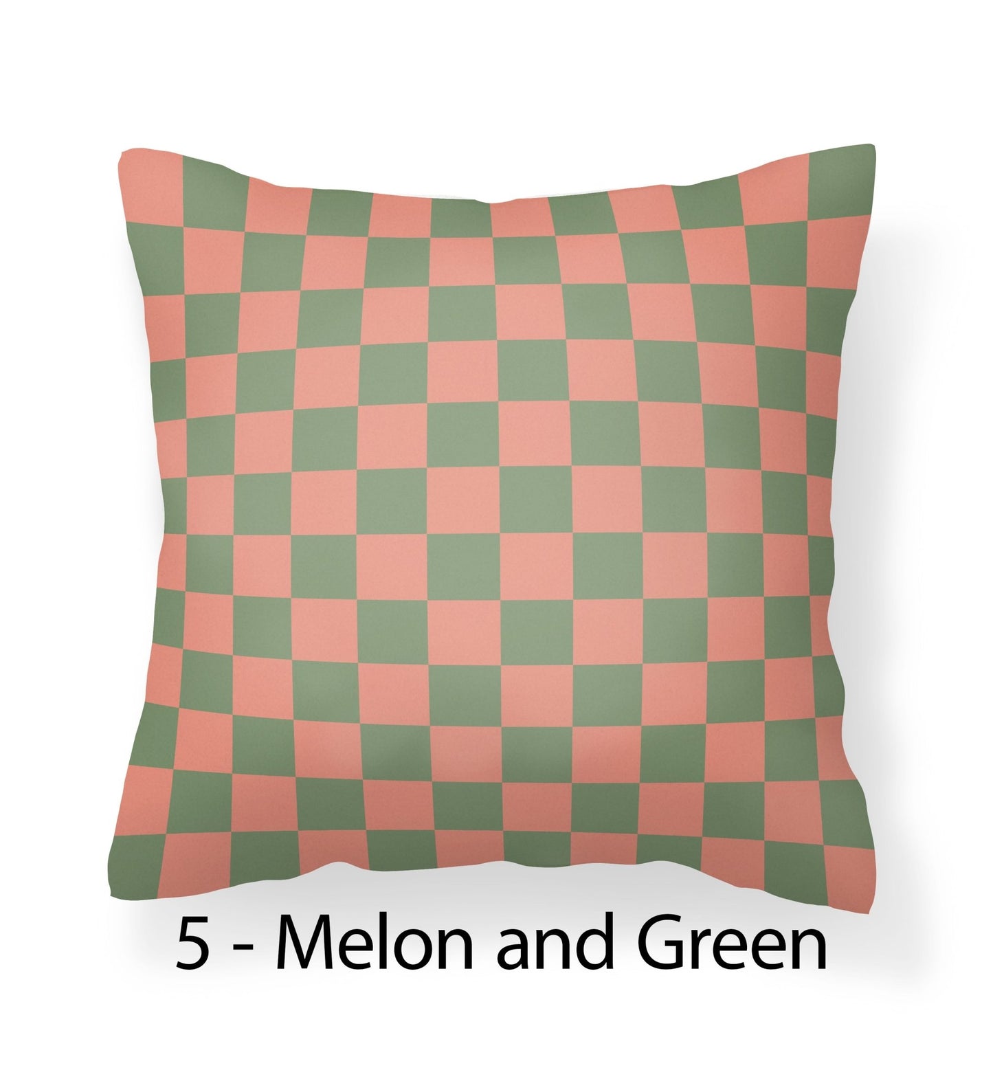 Checked Pillow Covers - Black, White, Green, Coral, Tan and Pink