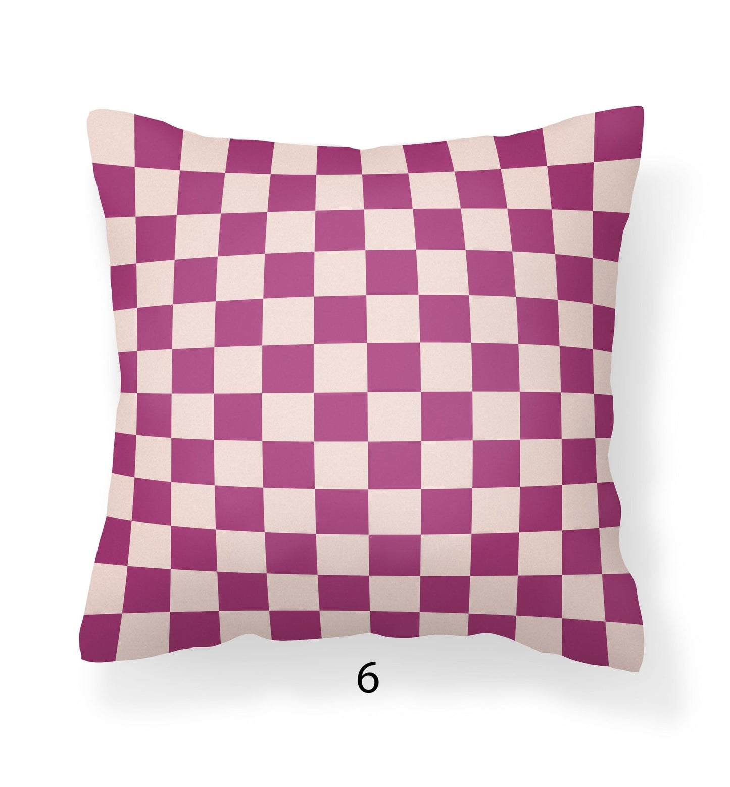 Checkerboard Pillow Case - Red, Orange, Green, Dogwood