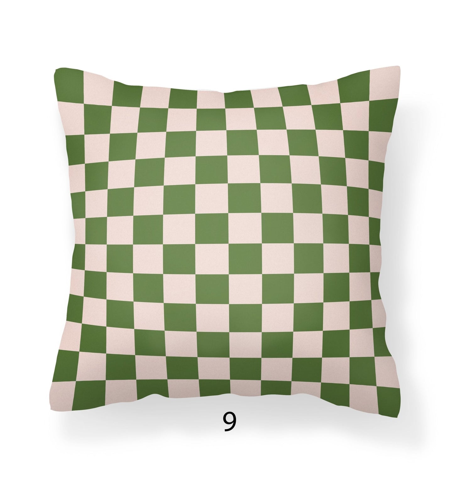 Checkerboard Pillow Case - Red, Orange, Green, Dogwood