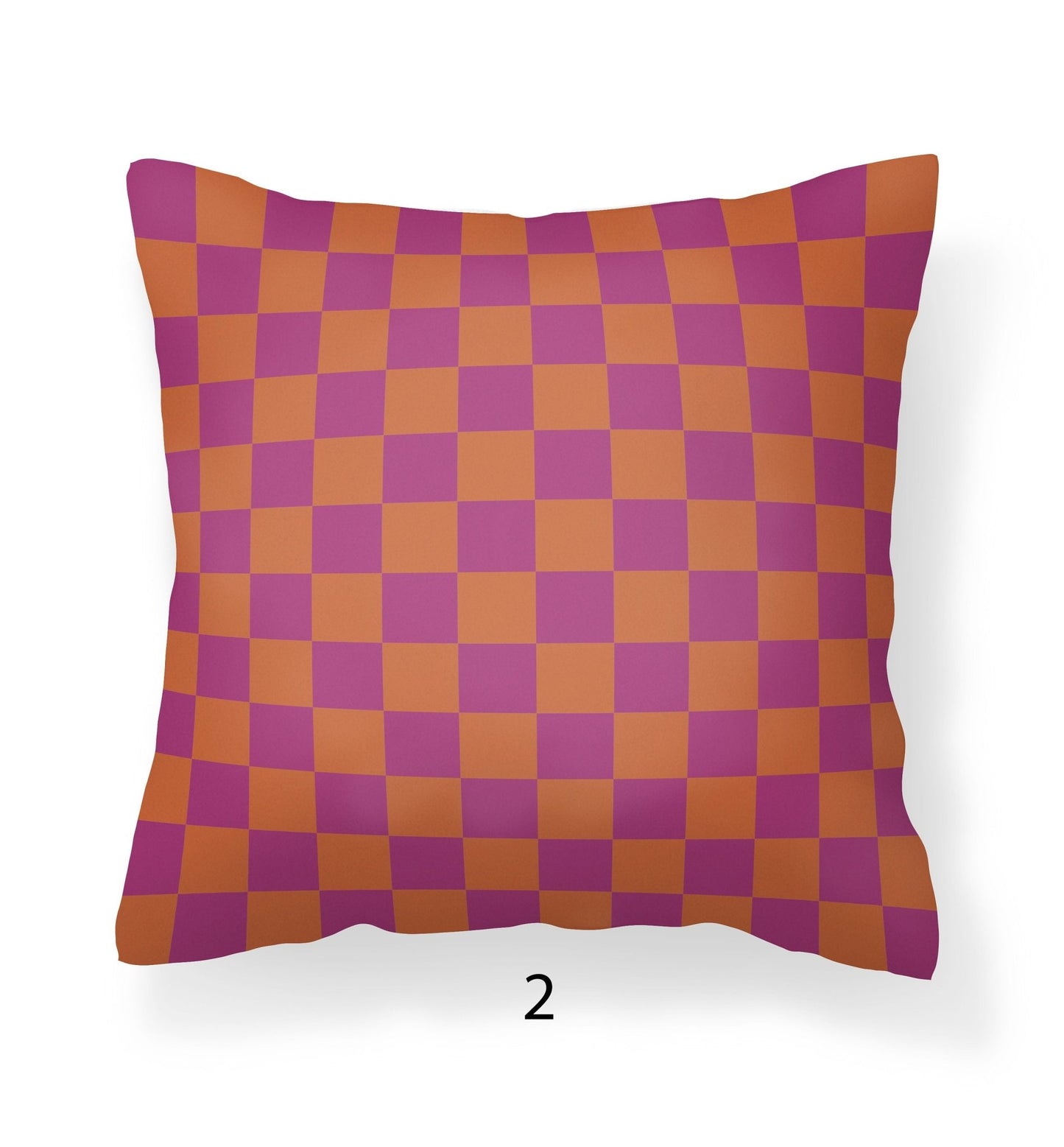 Checkerboard Pillow Case - Red, Orange, Green, Dogwood