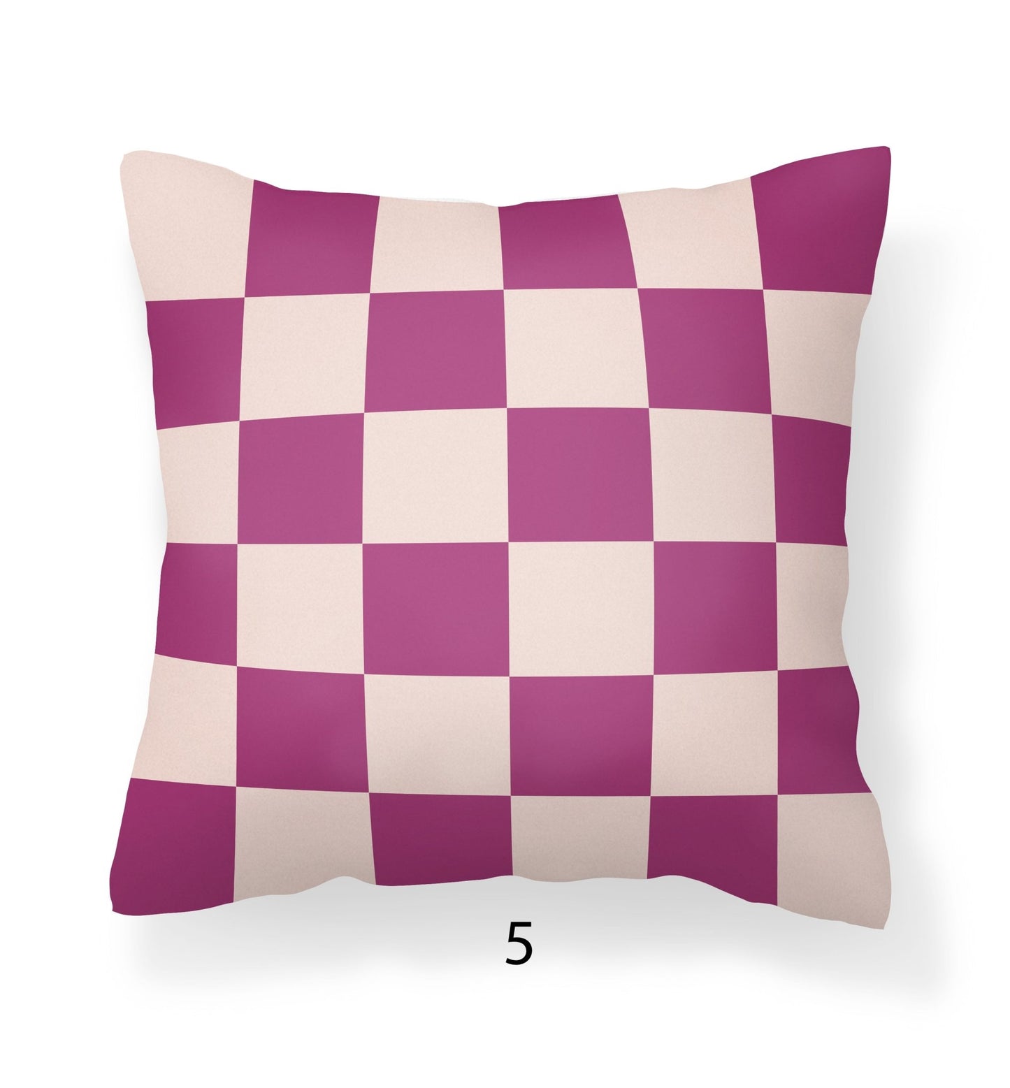 Checkerboard Pillow Case - Red, Orange, Green, Dogwood
