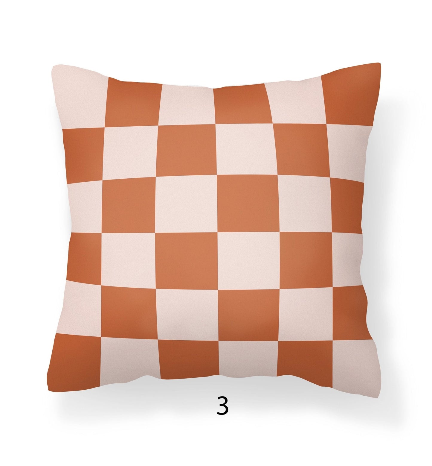 Checkerboard Pillow Case - Red, Orange, Green, Dogwood