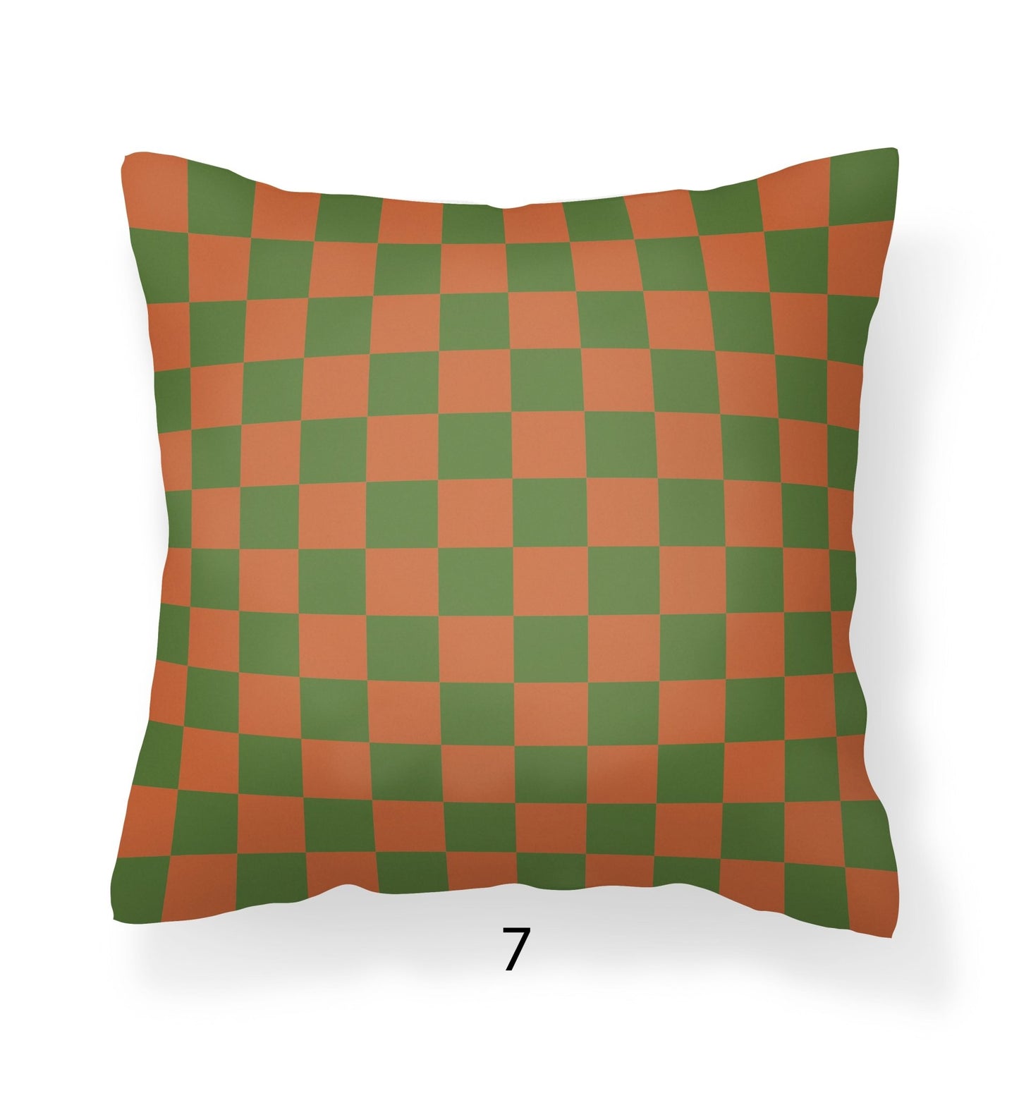 Checkerboard Pillow Case - Red, Orange, Green, Dogwood