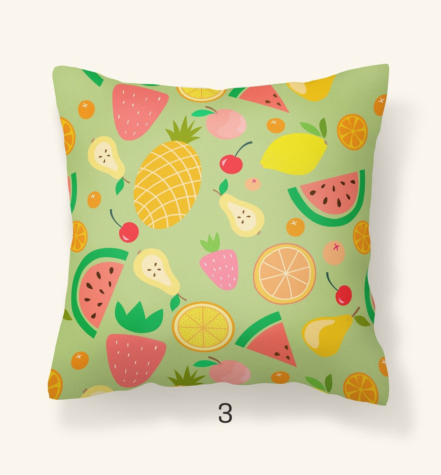 Fruit Pillows - Outdoor, Waterproof Lemon, Orange and Strawberry