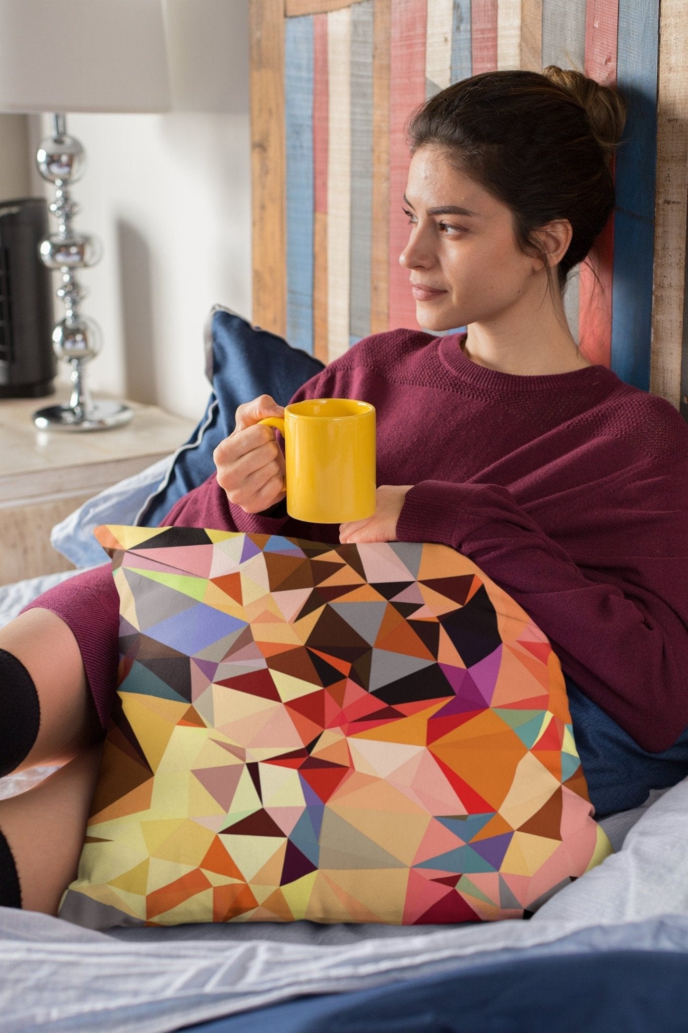 Geometric Pillow Cover - Orange