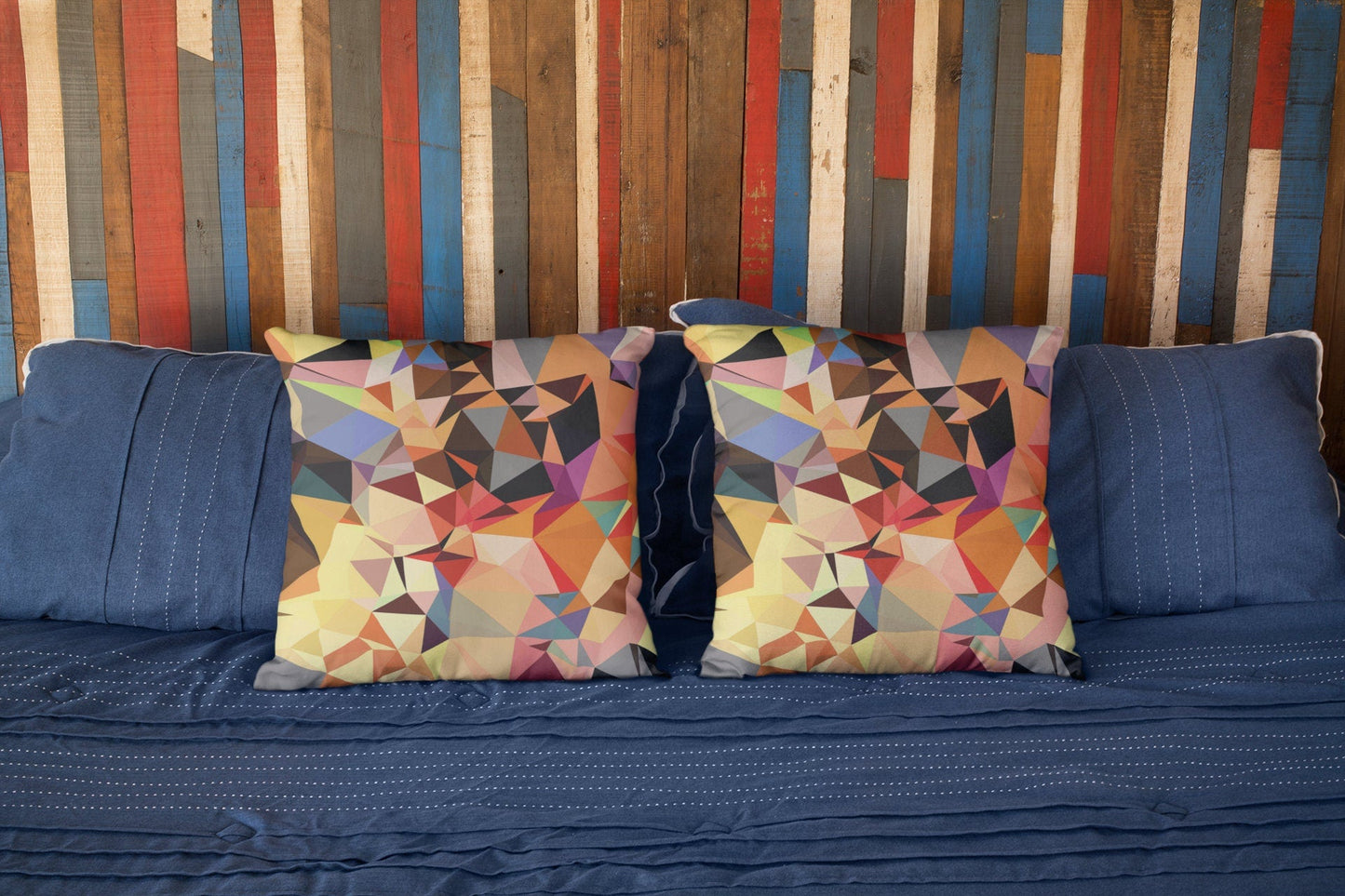 Geometric Pillow Cover - Orange