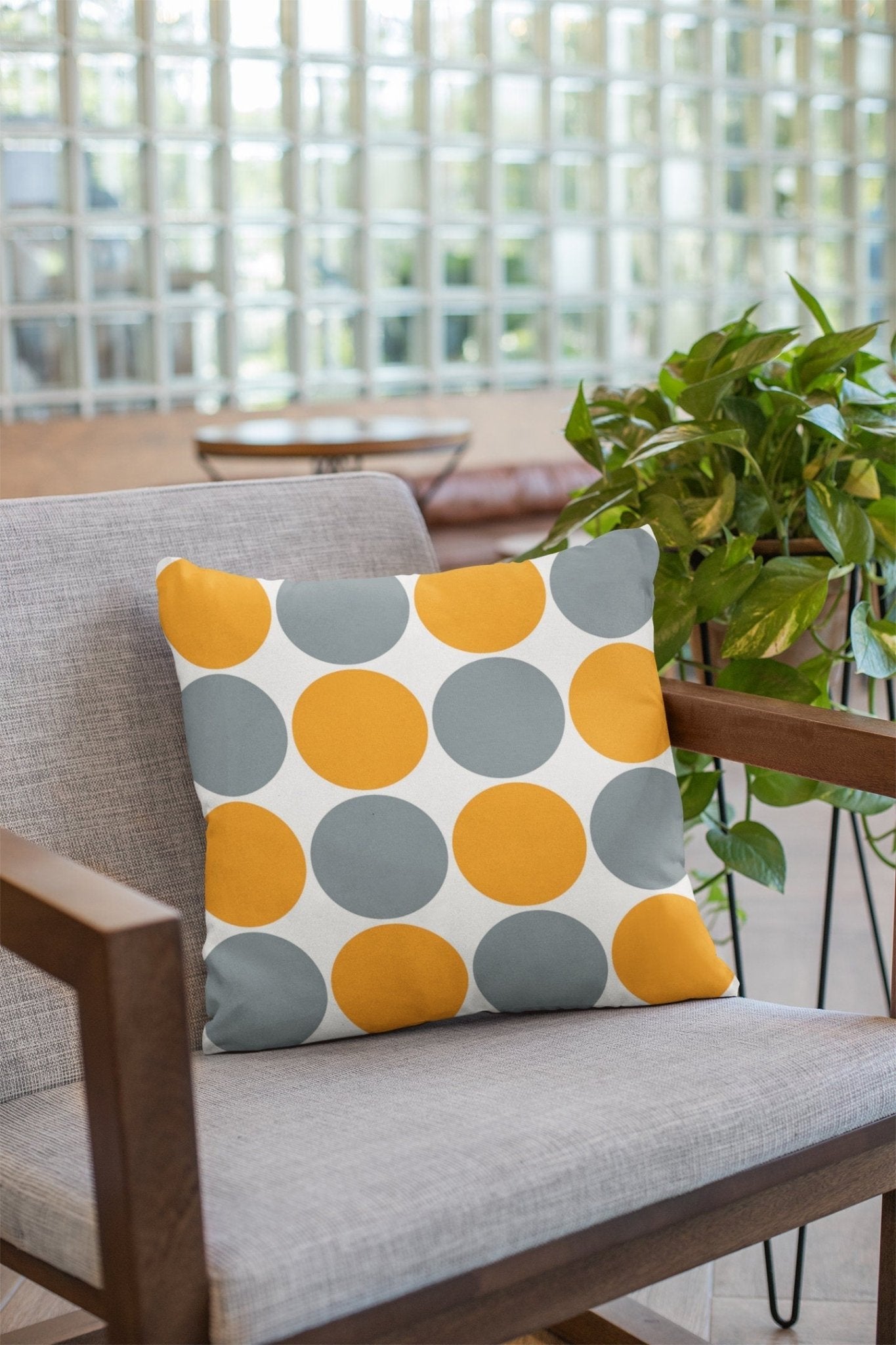 gray and orange throw pillow cover