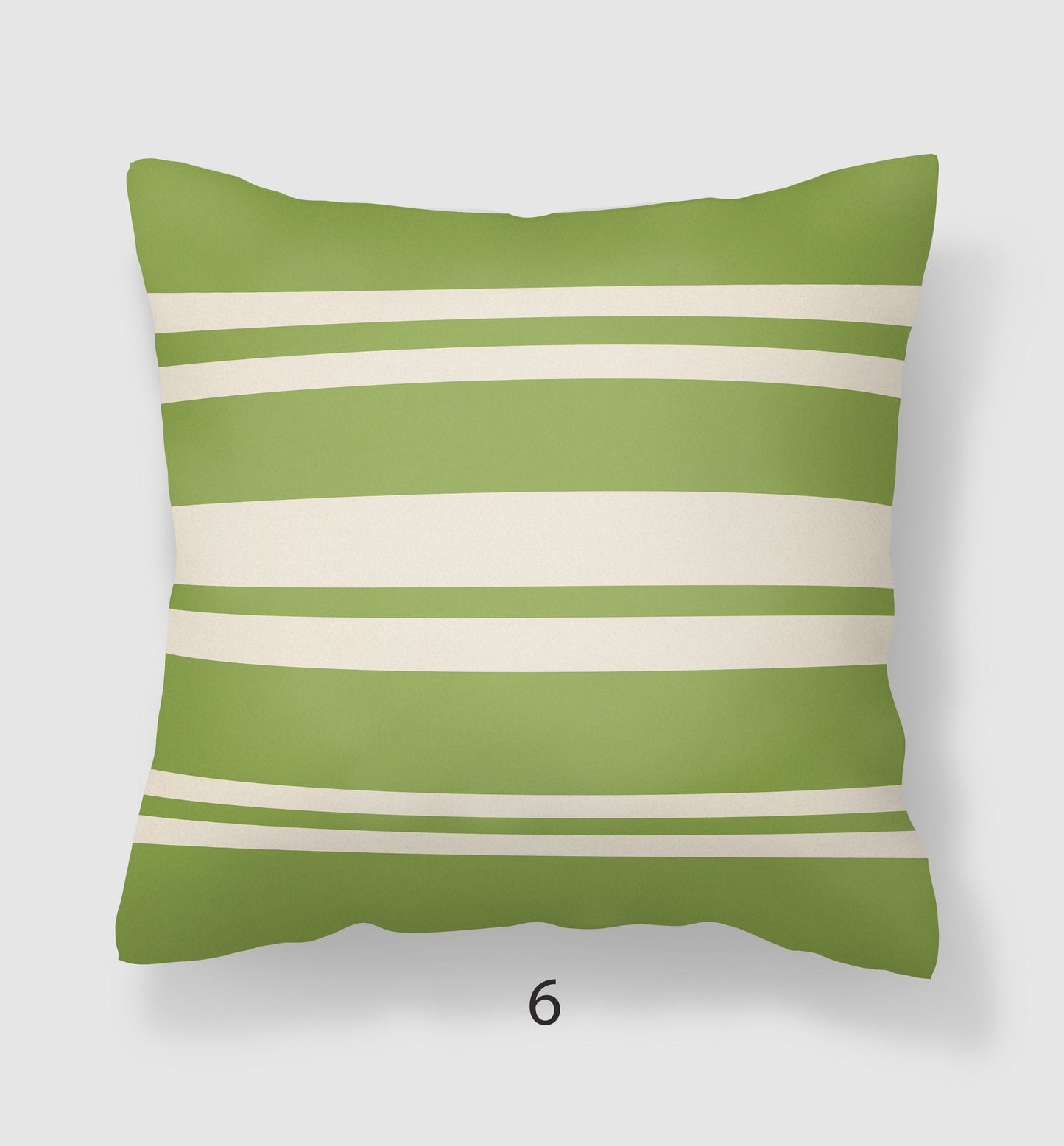 Sage Green Striped Pillow