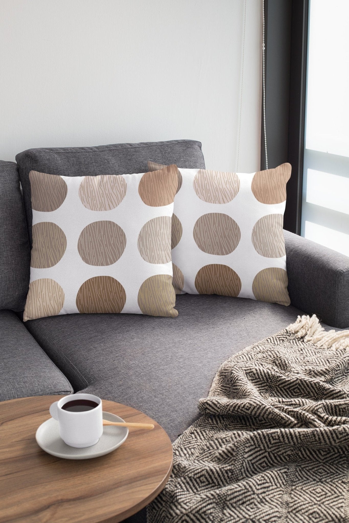 Neutral Pillow Cover - Boho Circles