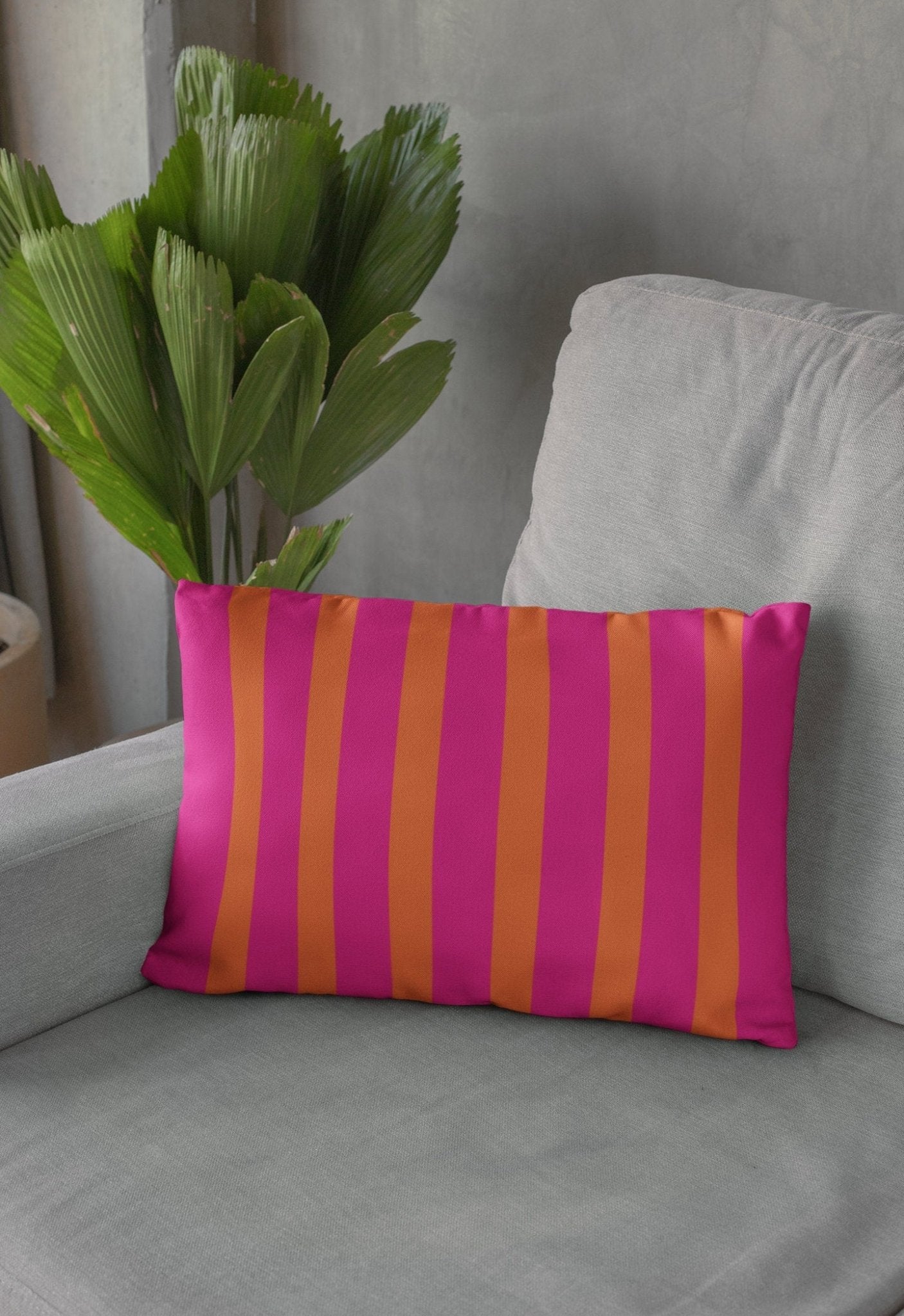 Orange and Pink Outdoor Lumbar Pillow