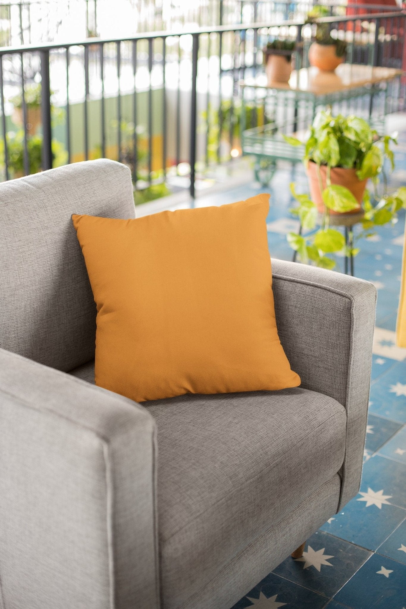 Orange Outdoor Throw Pillow
