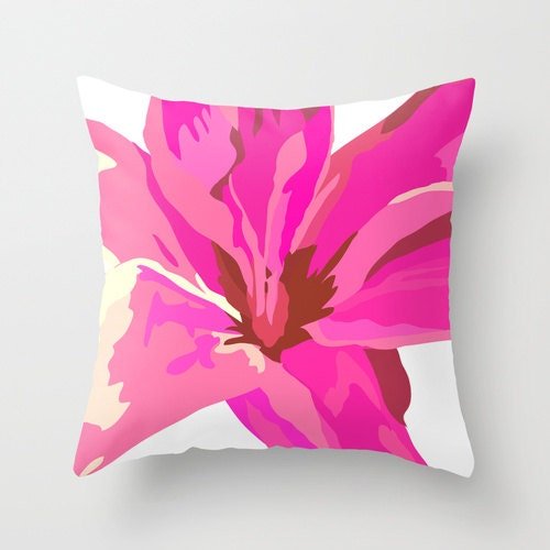 pink flower pillow