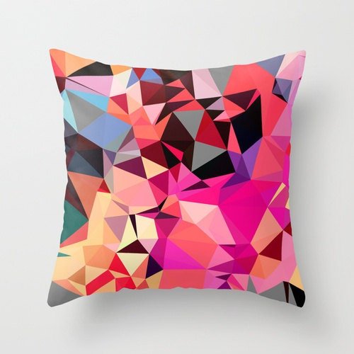Pink Geometric Cushion Cover