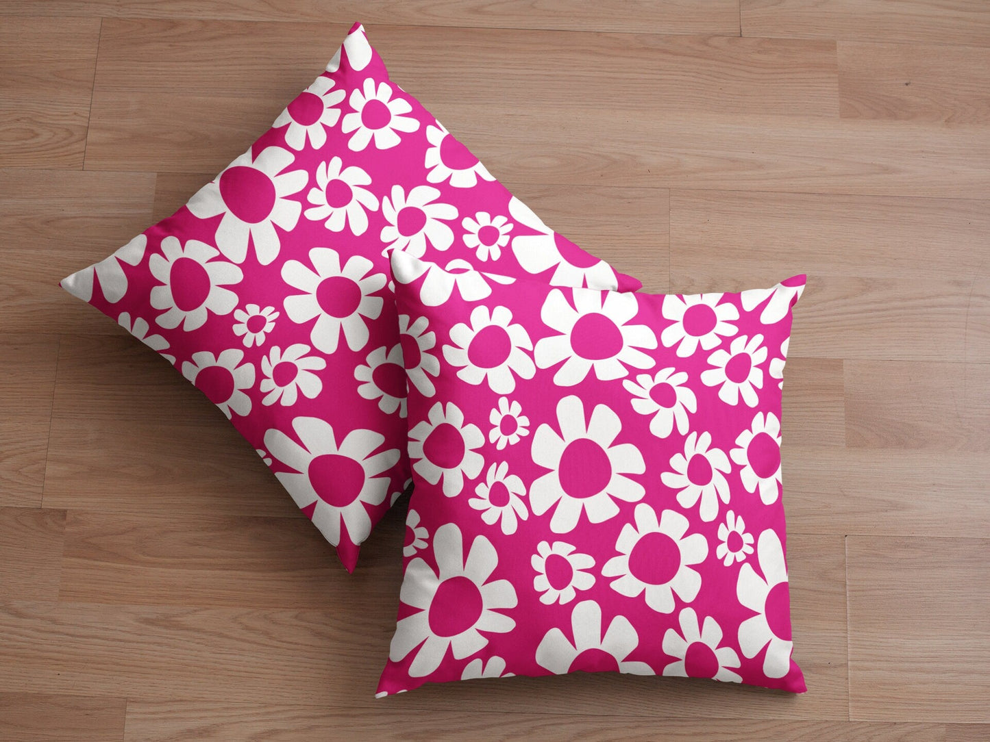 Pink Outdoor Throw Pillow - Retro Floral