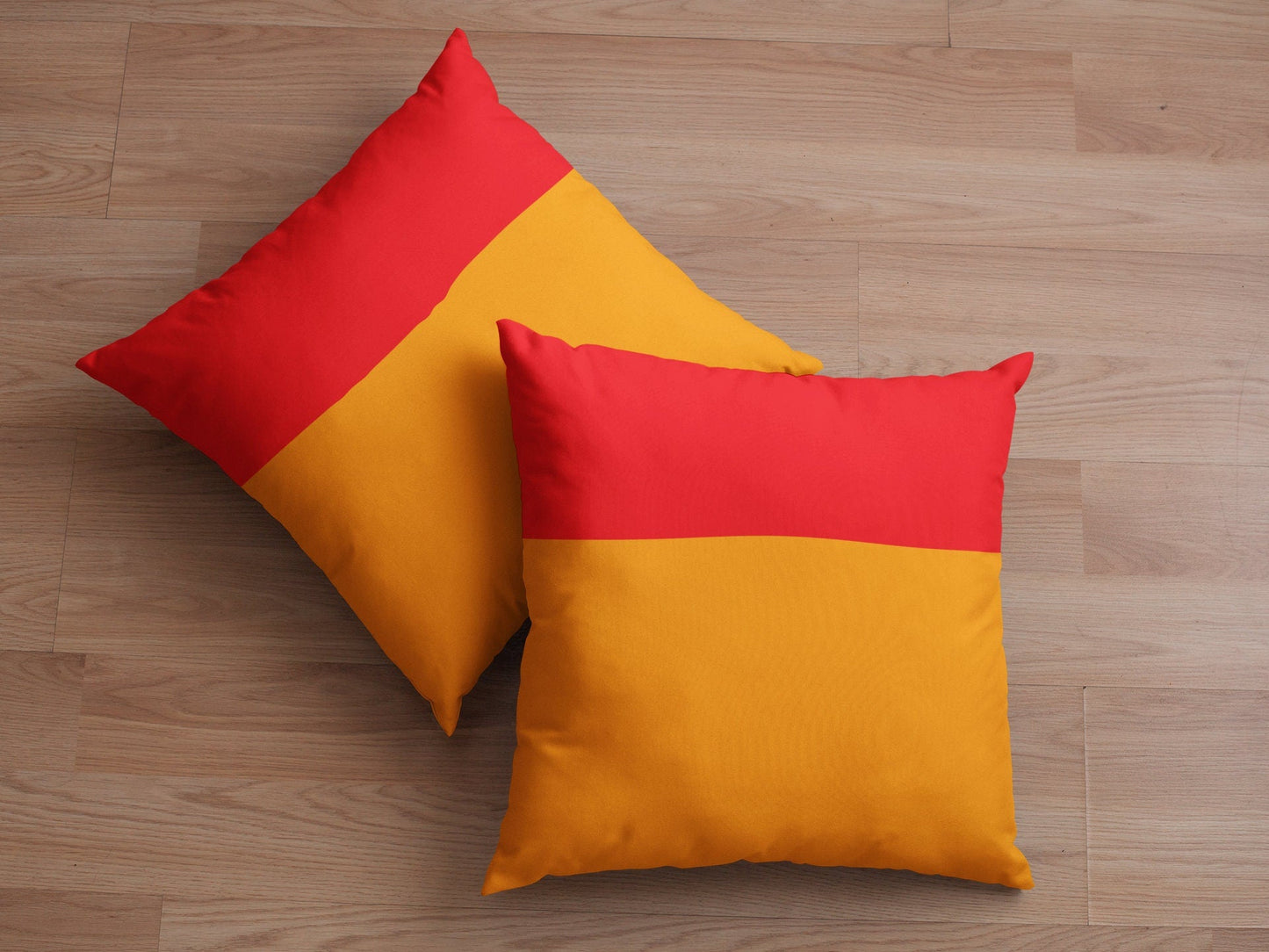 Red and Orange Colorblock Pillow Cover