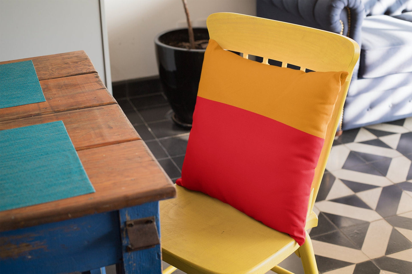 Red Orange Pillow Covers - Colorblock