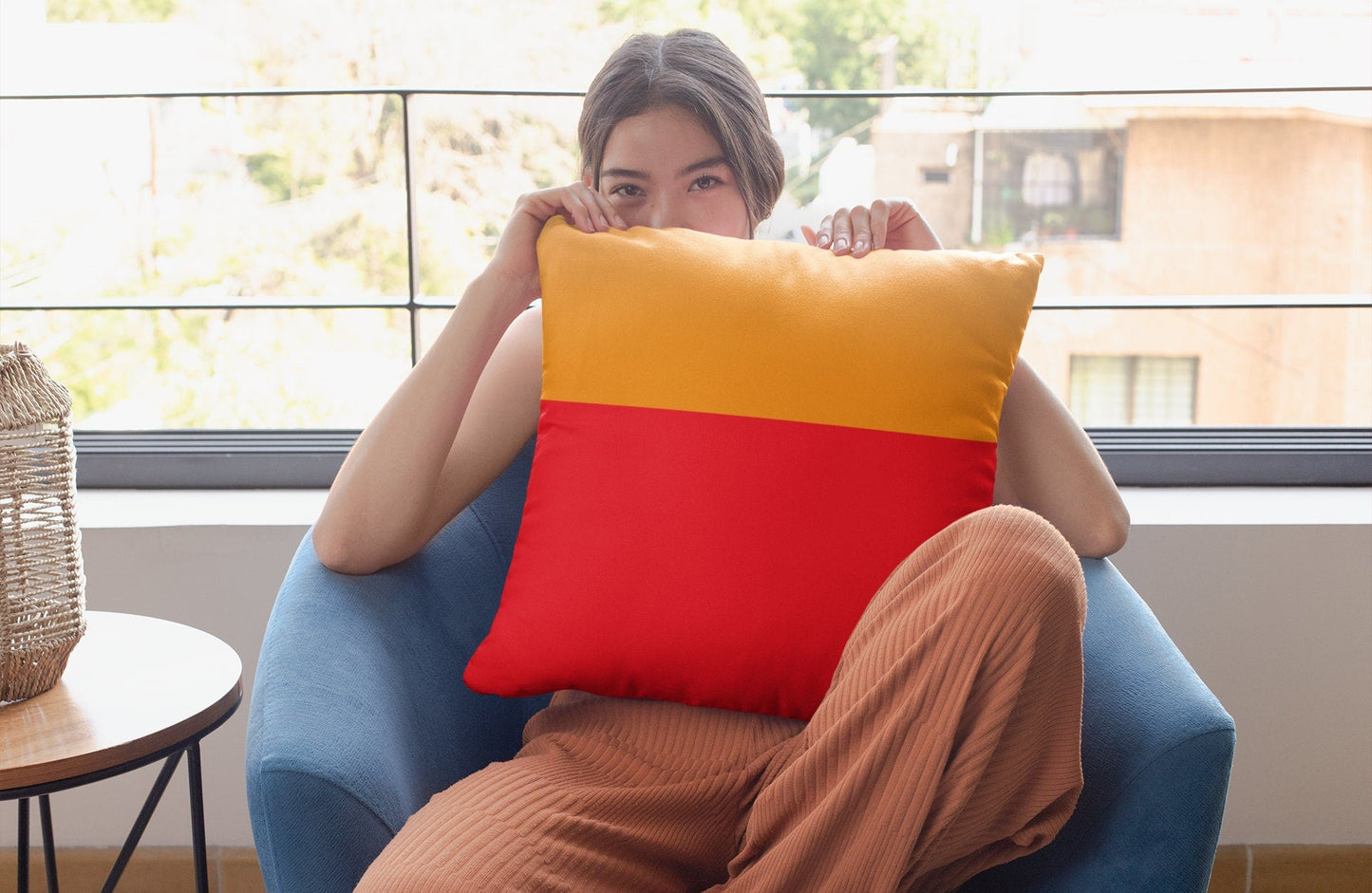 Red Orange Pillow Covers - Colorblock