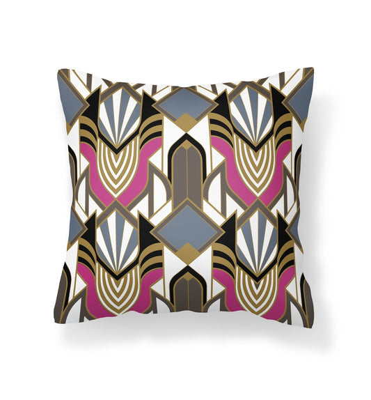 Retro Art Deco Throw Pillow Cover