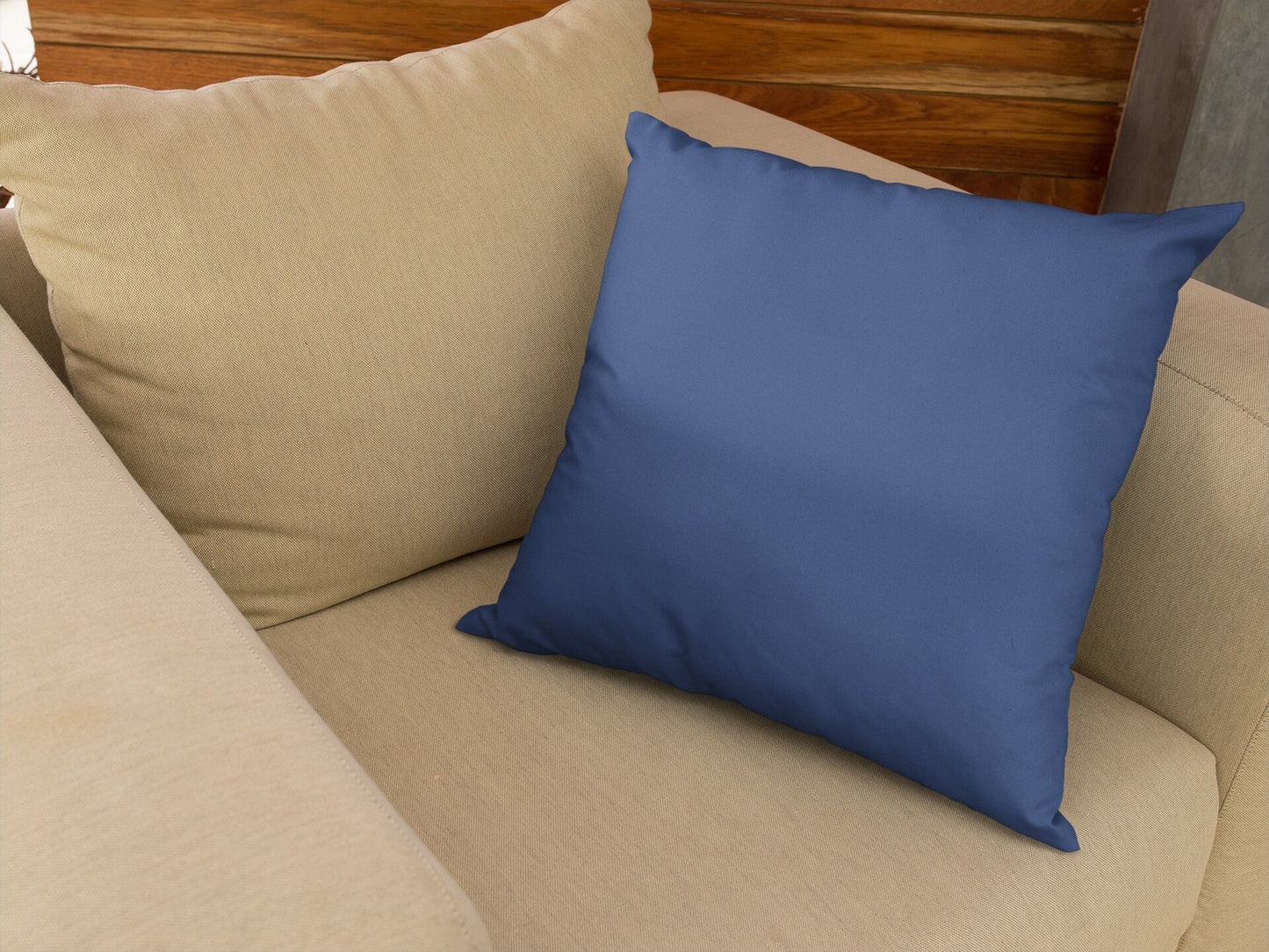 Solid Blue Throw Pillow Cover