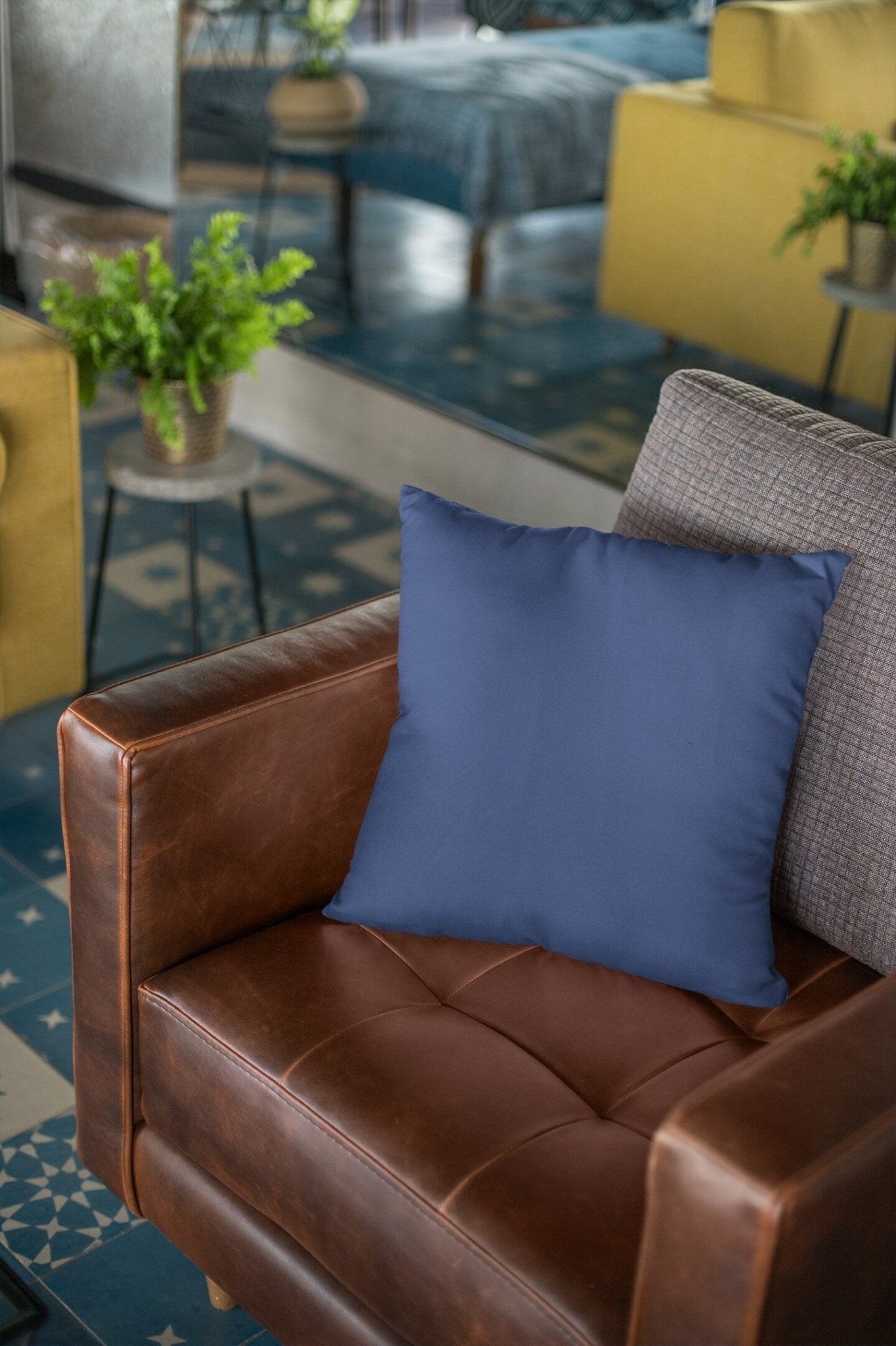 Solid Blue Throw Pillow Cover