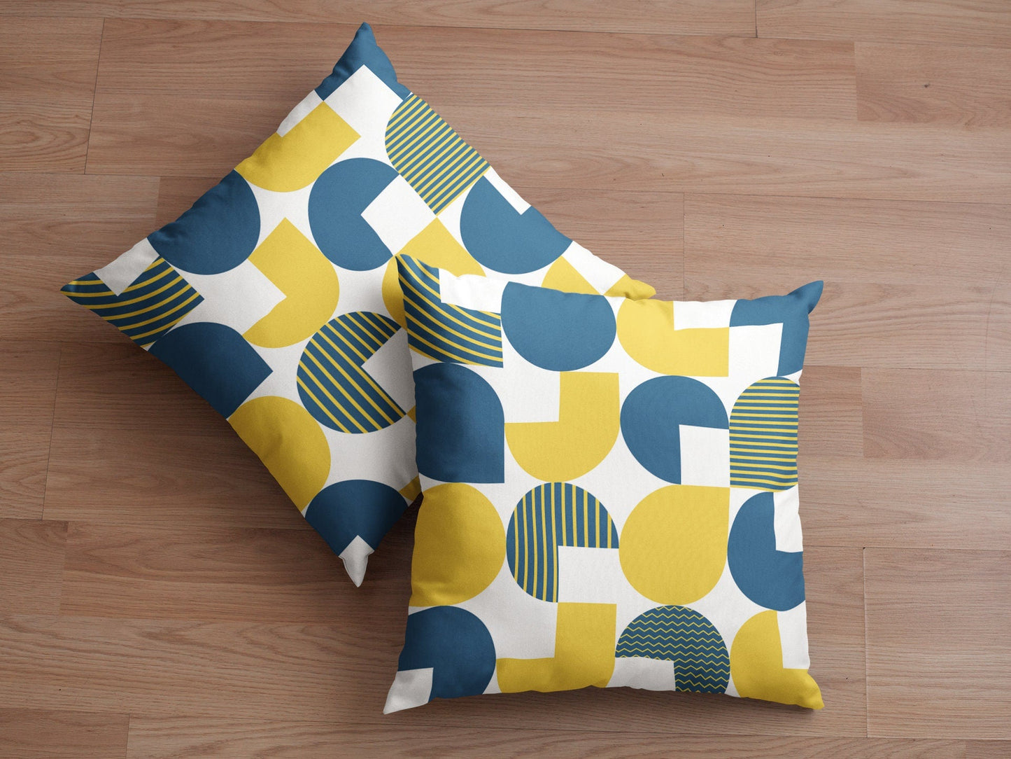 Yellow and Blue Outdoor Pillow