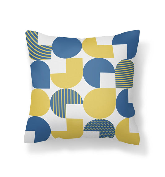 Yellow and Blue Outdoor Pillow