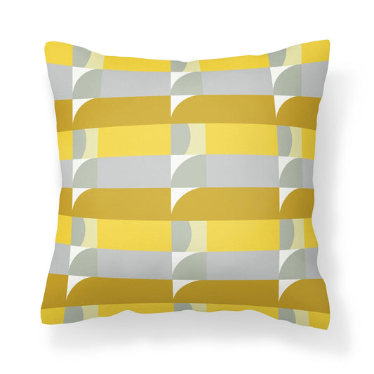 Yellow and Grey Outdoor Pillow