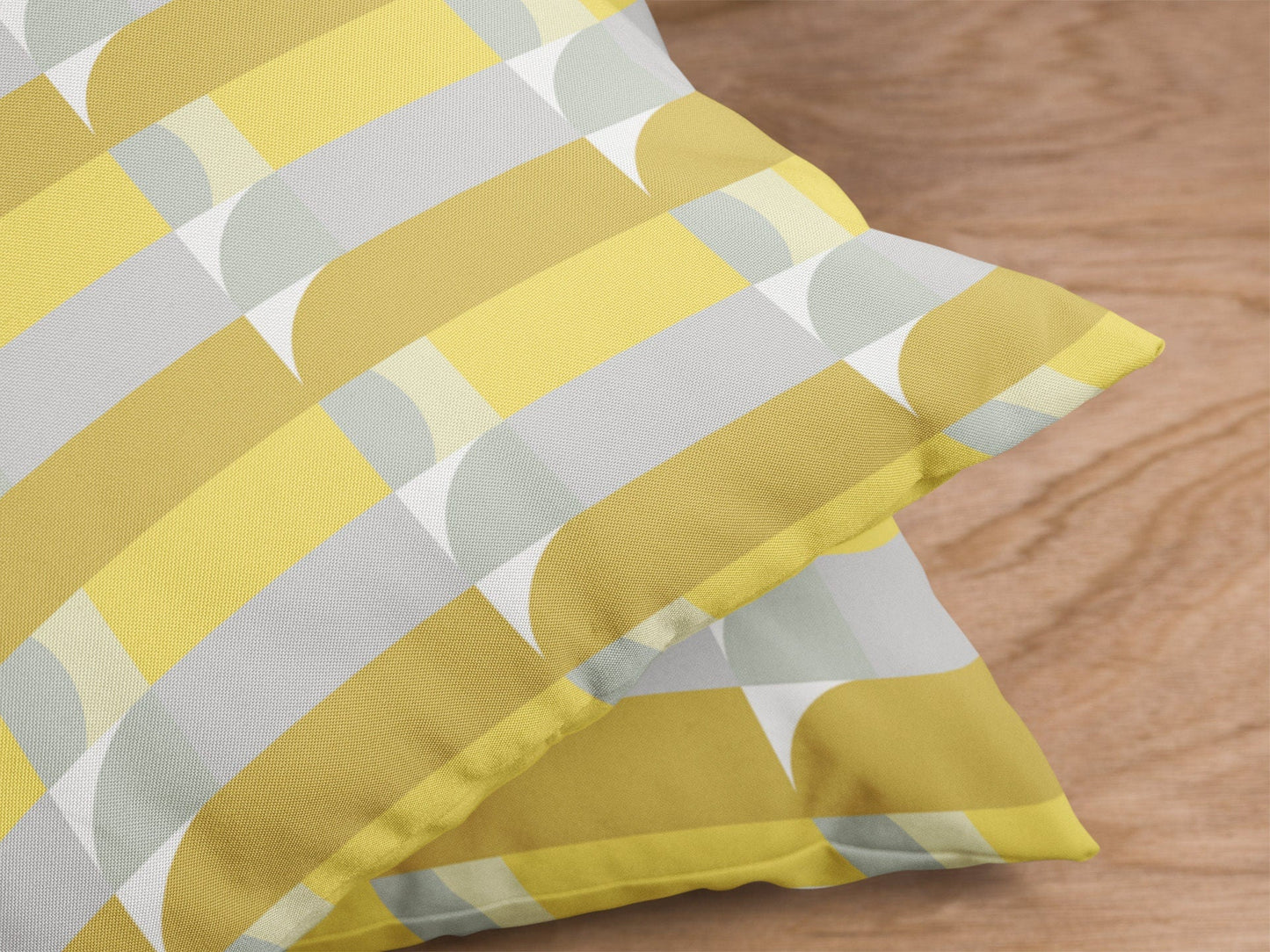 Yellow and Grey Outdoor Pillow